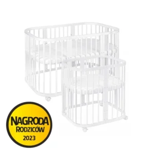 Waldin W2- Łóżeczko 7w1 z materacem BIAŁE