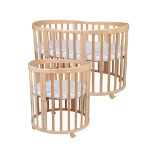 Waldin - Owalne Łóżeczko 7w1 z materacem NATURALNE